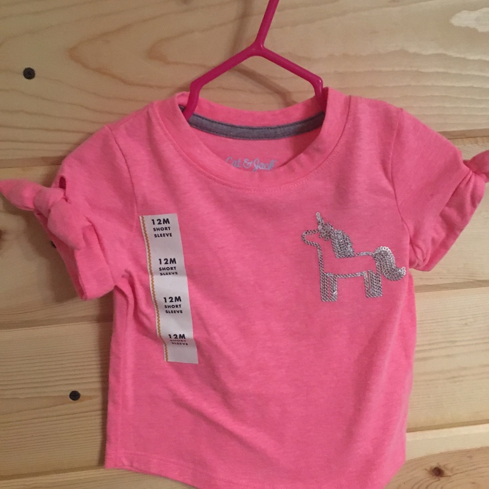 Baby girls hot pink unicorn shirt